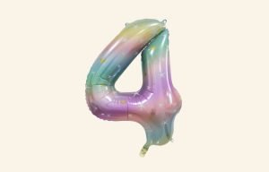 Rainbow Number 4 Balloon