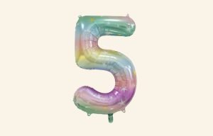 Rainbow Number 5 Balloon