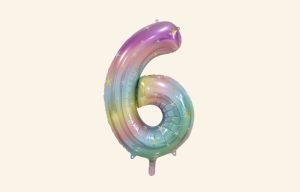 Rainbow Number 6 Balloon