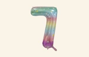 Rainbow Number 7 Balloon