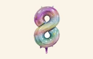 Rainbow Number 8 Balloon
