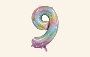 Rainbow Number 9 Balloon