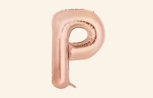 Rose Gold Letter P Balloon