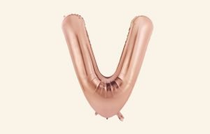 Rose Gold Letter V Balloon