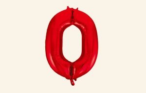 Red Number 0 Balloon