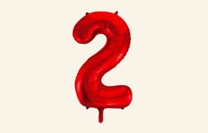 Red Number 2 Balloon
