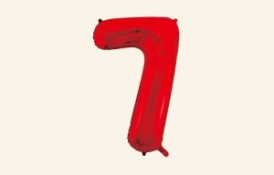 Red Number 7 Balloon