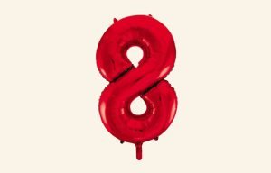Red Number 8 Balloon