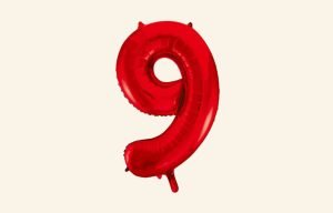 Red Number 9 Balloon