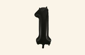 Black Number 1 Balloon