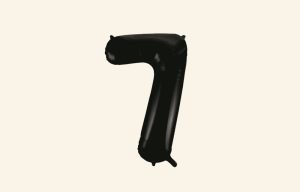 Black Number 7 Balloon