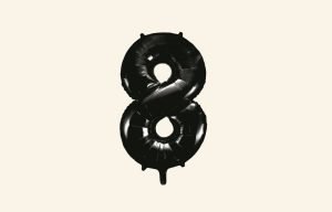 Black Number 8 Balloon