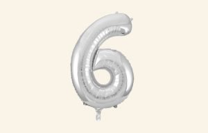 Silver Number 6 Balloon