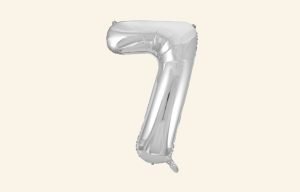 Silver Number 7 Balloon