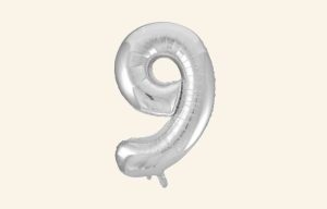 Silver Number 9 Balloon