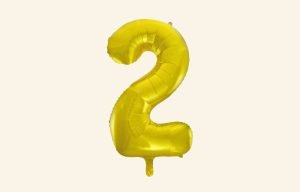 Gold Number 2 Balloon