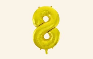 Gold Number 8 Balloon