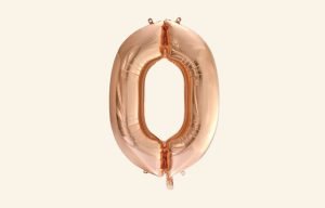 Rose Gold Number 0 Balloon
