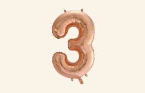 Rose Gold Number 3 Balloon