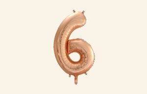 Rose Gold Number 6 Balloon