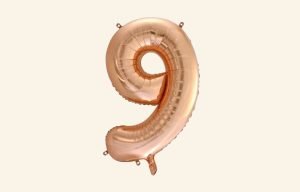 Rose Gold Number 9 Balloon