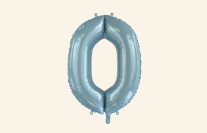 Light Blue Number 0 Balloon