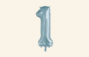 Light Blue Number 1 Balloon