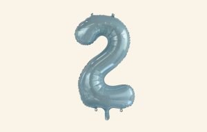 Light Blue Number 2 Balloon