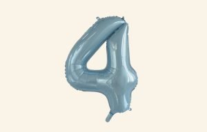 Light Blue Number 4 Balloon
