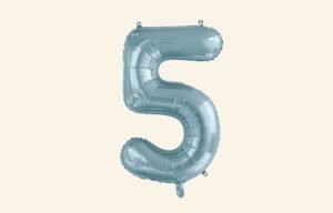 Light Blue Number 5 Balloon
