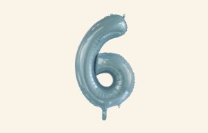 Light Blue Number 6 Balloon
