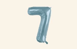 Light Blue Number 7 Balloon