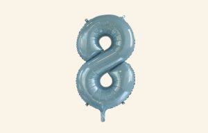 Light Blue Number 8 Balloon