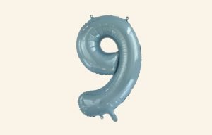 Light Blue Number 9 Balloon