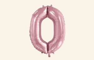 Pink Number 0 Balloon