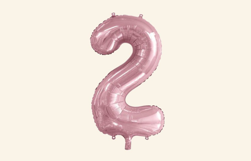 Pink Number 2 Balloon - Queenparty