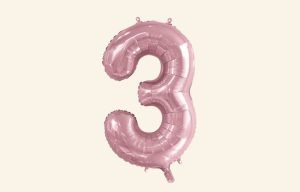 Pink Number 3 Balloon