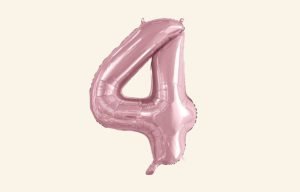 Pink Number 4 Balloon