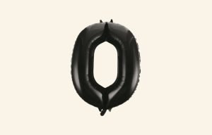 Black Number 0 Balloon