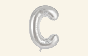 Silver Letter C Balloon