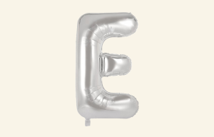 Silver Letter E Balloon