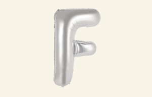 Silver Letter F Balloon