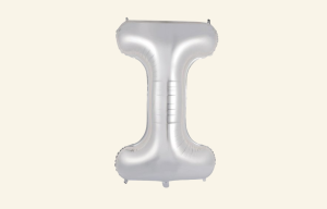 Silver Letter I Balloon