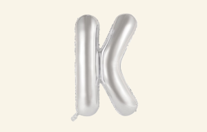 Silver Letter K Balloon
