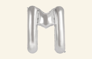 Silver Letter M Balloon