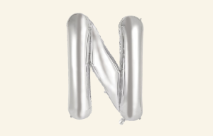 Silver Letter N Balloon