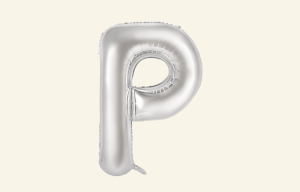 Silver Letter P Balloon