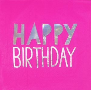 Neon Pink Birthday Napkins 16pk