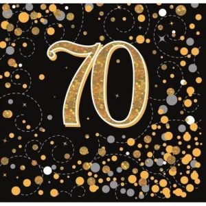 Gold 70th Napkins 16pk