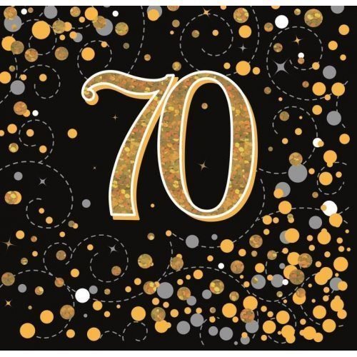 Gold 70th Napkins 16pk - Queenparty